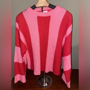 Baevely Brand Red/Pink Stripe Knit Sweater. Size Small. NWT.